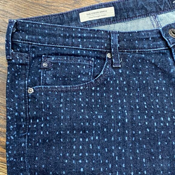 Adriano Goldschmied AG Stevie Ankle Jeans Size 32R Slim Straight Ankle Dotted - Picture 6 of 14